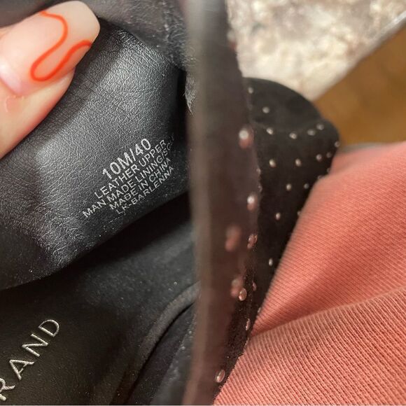 Lucky Brand Black Leather Peep Toe Ankle Booties - Picture 5 of 8